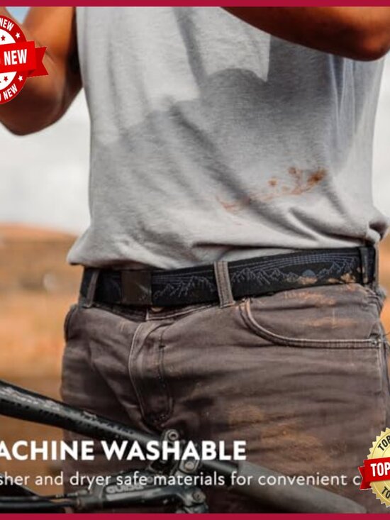 Unisex Heavy Duty Stretch Adventure Belt with Metal Free Buckle,